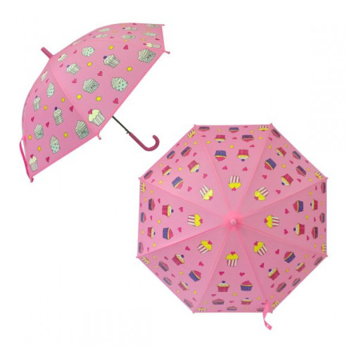 Зонт детский  53745 Пирожное, рисунок проявляется, полуавтомат, 48,5см.