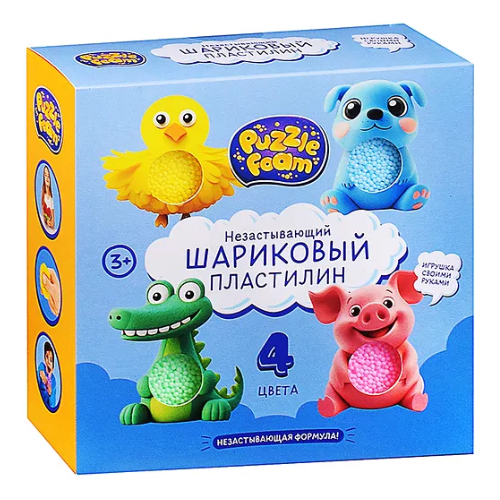 Ծեփամածիկ FM056 Գնդակաձև Կենդանիներ 4 գույն Puzzle Foam