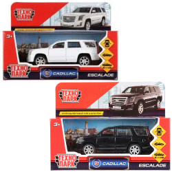 Машина металл CADILLAC ESCALADE 12 см, двери, багаж, инерц, черный, кор. Технопарк в кор.2*36шт
