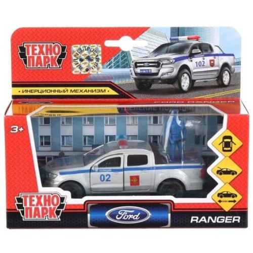 Машина металл FORD ranger, 12 см, дв., баг., инер.+фигур. 4,5см, в ассор. Технопарк в кор.2*24шт