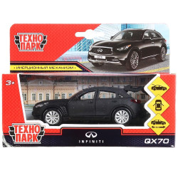 Машина металл INFINITI QX70 МАТОВЫЙ 12 см, двери, багаж, инер, черный, кор. Технопарк в кор.2*36шт