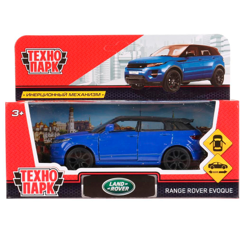 Машина металл LAND ROVER RANGE ROVER EVOQUE 12,5 см, двер, синий, кор. Технопарк в кор.2*36шт