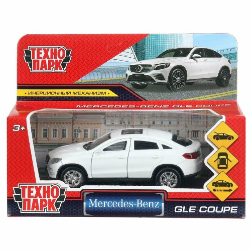 Машина металл MERCEDES-BENZ GLE COUPE длин 12 см, двери, багажн, белый, кор. Технопарк в кор.2*36шт