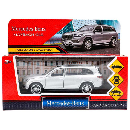 Машина металл MERCEDES-BENZ gls maybach 12 см, дв,баг,инер,иридий, кор. Технопарк в кор.2*36шт