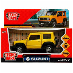 Машина металл SUZUKI JIMNY 11,5 см, двери, багаж, инерц, желтый, кор. Технопарк в кор.2*36шт