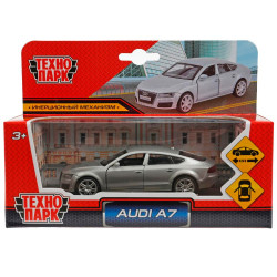 Машина металл AUDI a7 11 см, двери, инерция, серебристый,  кор. Технопарк в кор.2*48шт